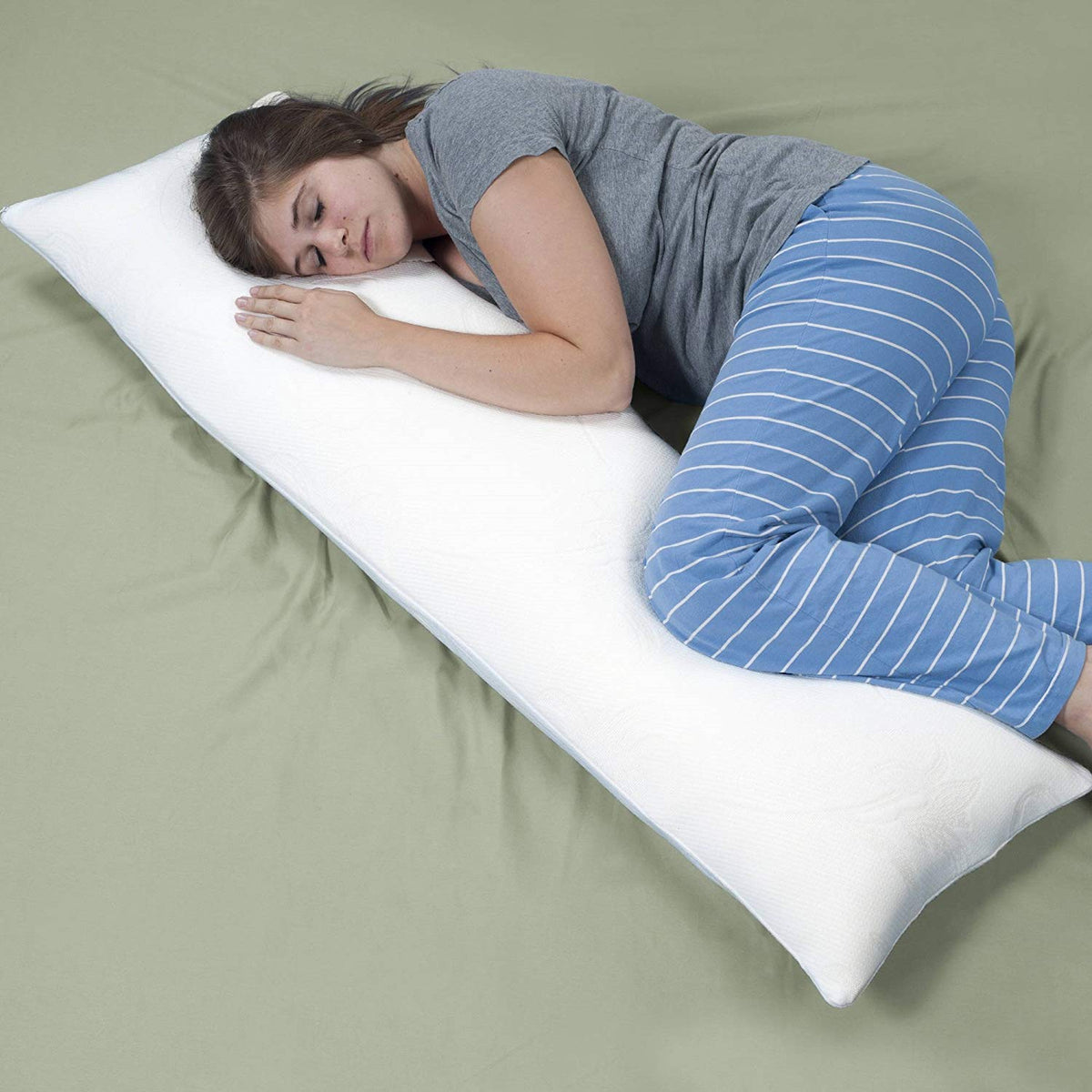 Bearaby Soothing Body Pillow - Full Body Pillow for Adults - Made from  Natural Rubber Foam and Organic Cotton