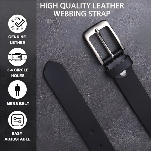 JDX Premium Black Leather Belt For Men and Boys – Elevate Your Style with Timeless Elegance