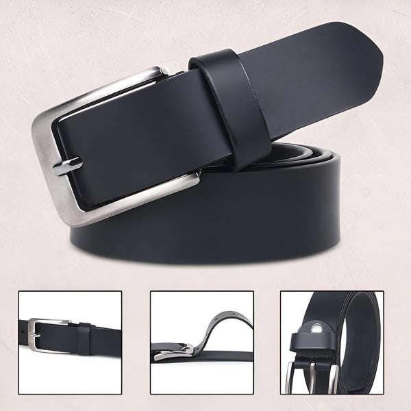 JDX Premium Black Leather Belt For Men and Boys – Elevate Your Style with Timeless Elegance