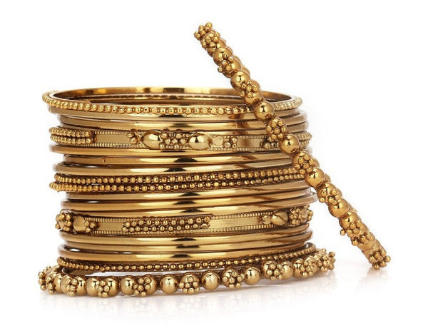 Gold Plated Traditional Fancy Bangles Set for girls & women