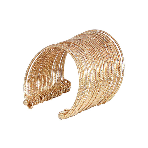 Gold Plated Metal Full Fancy Bracelet Cuff for Women and Girls