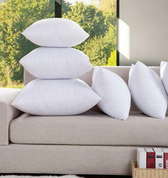 JDX Soft Microfiber Square White Cushion Filler for Bed, Sofa, Set of 5