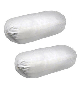 JDX Premium Quality Microfiber Filled White Bolster, Pack of 2 pcs