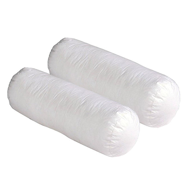 JDX Premium Quality Microfiber Filled White Bolster, Pack of 2 pcs