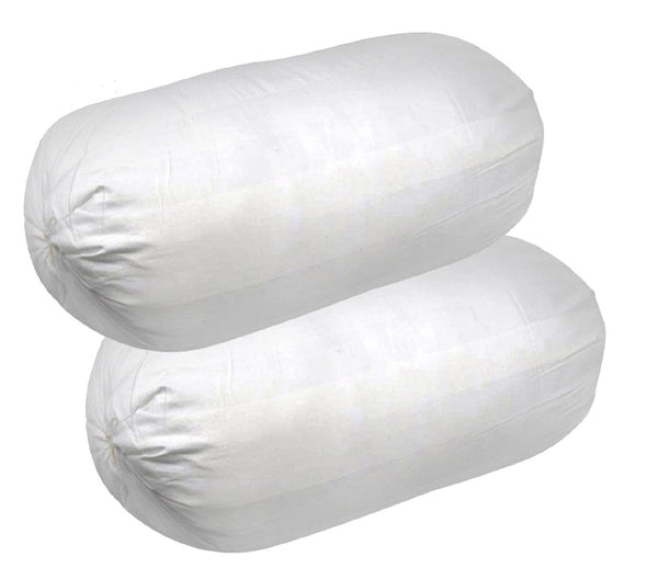 JDX Premium Quality Microfiber Filled White Bolster, Pack of 2 pcs