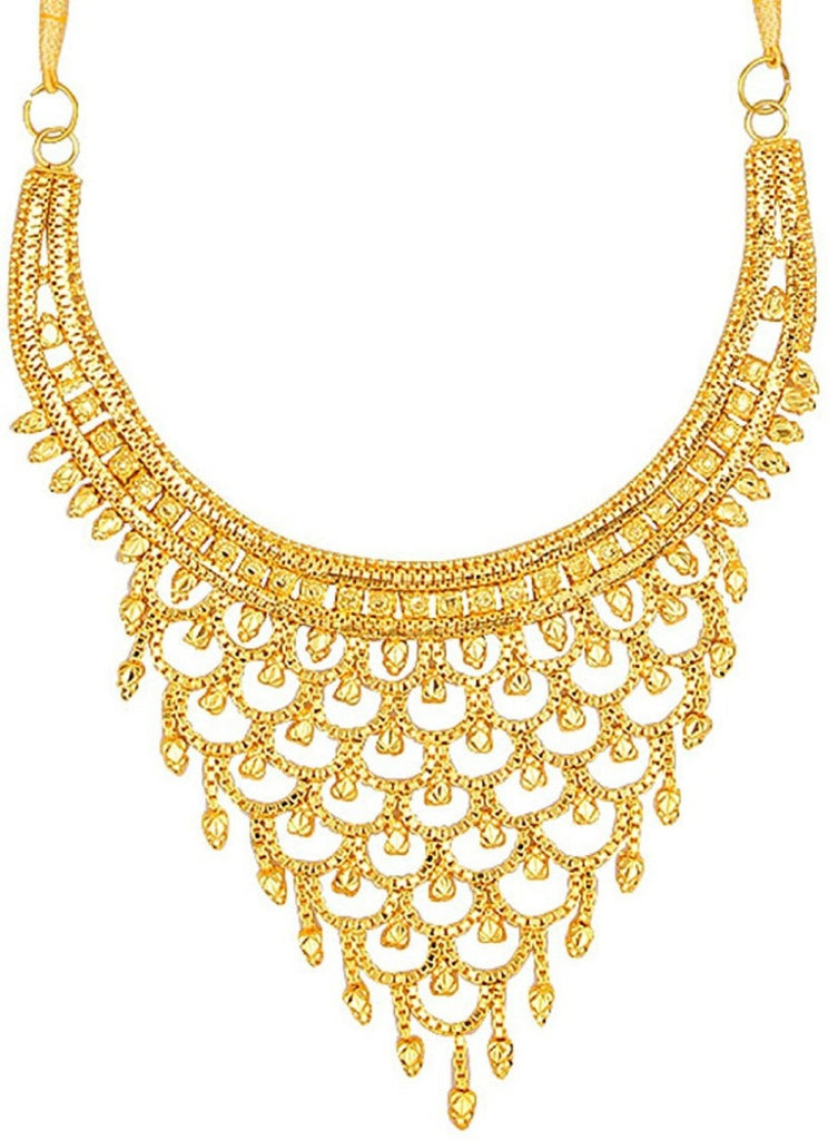 OH stone Stylish Design Fancy diamond Necklace Jewellery Golden Jewellary  set Gold Plated Necklace Set For